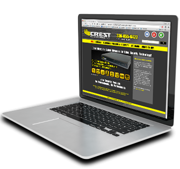 Crest Website being used on laptop