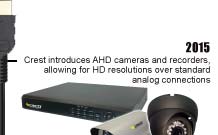 2015: Crest introduces AHD cameras and recorders, allowing for HD resolutions over the standard analog connections